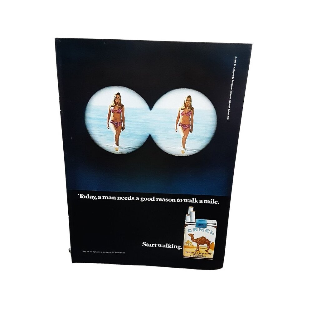 1971 Camel Cigarettes Woman In A Bikini Vintage Print Ad